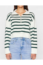 Pull Cropped Half Zip - Pine Multi