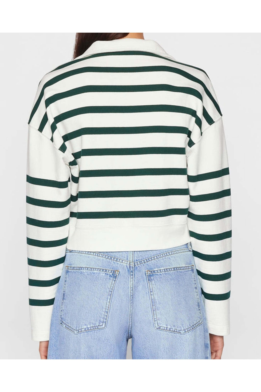 Pull Cropped Half Zip - Pine Multi