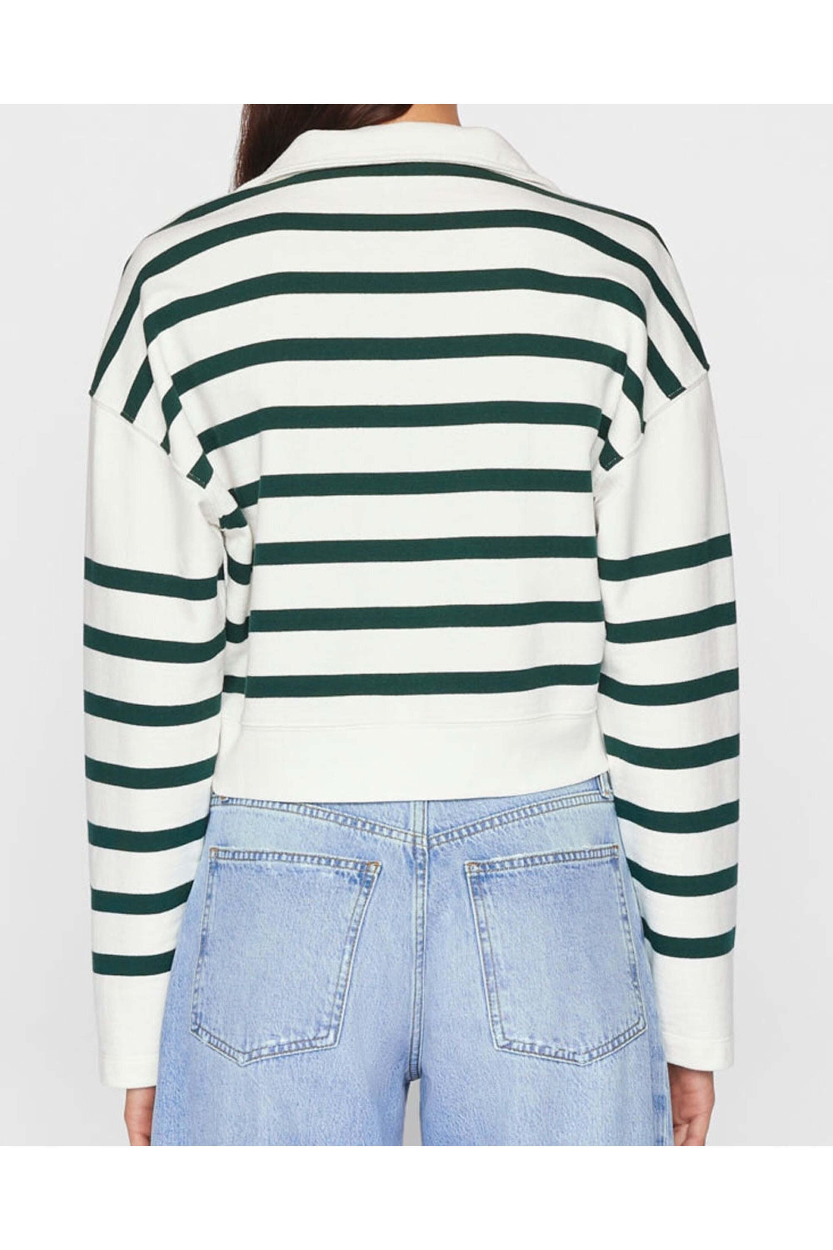 Pull Cropped Half Zip - Pine Multi