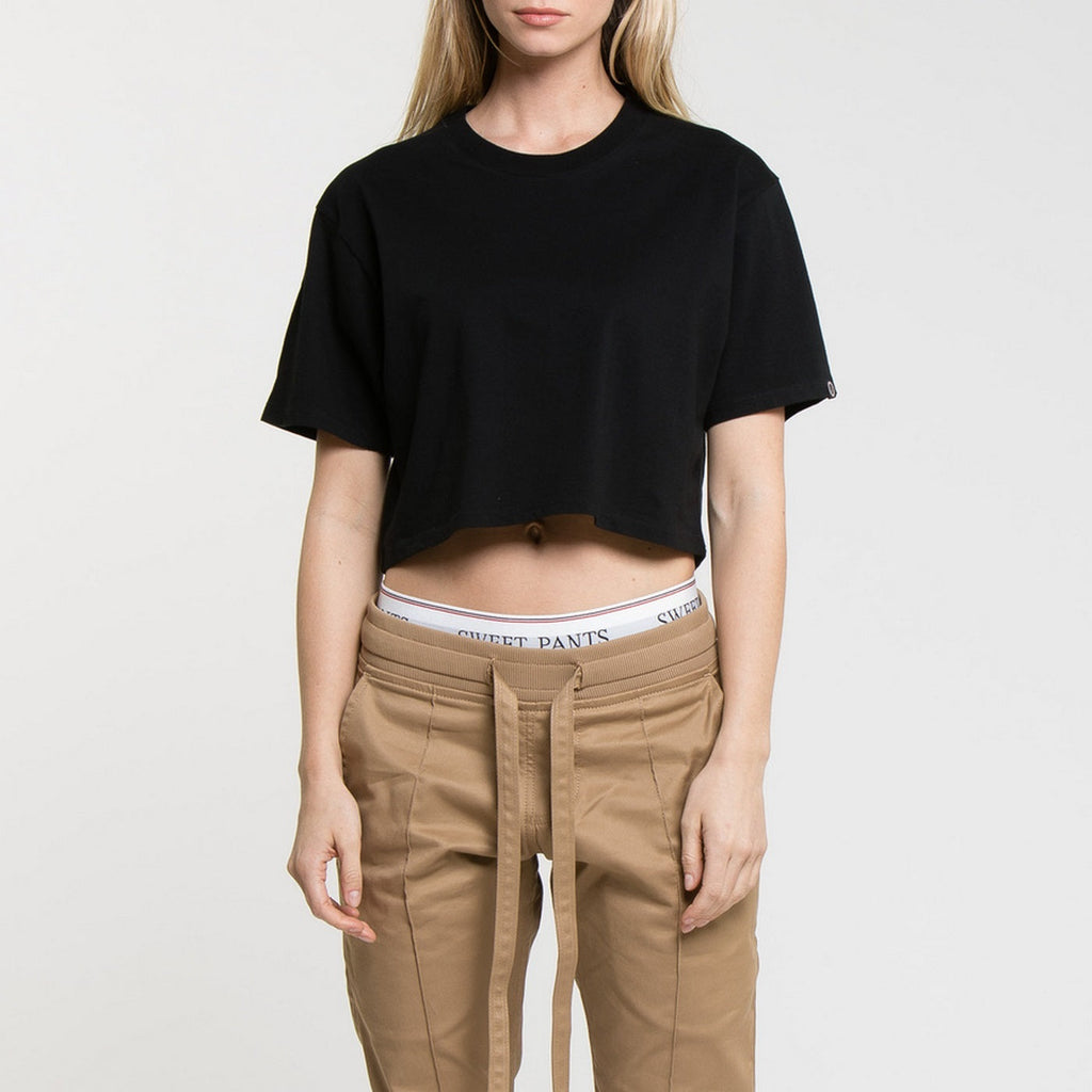 Tee-Shirt Crop Logo - Black - Femme