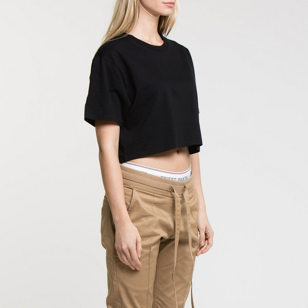 Tee-Shirt Crop Logo - Black - Femme