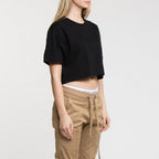 Tee-Shirt Crop Logo - Black - Femme