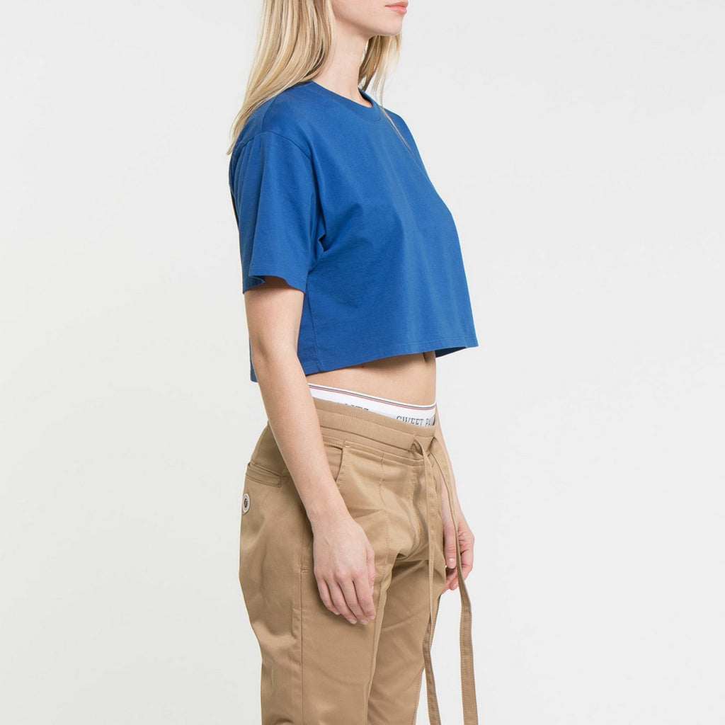 Tee-Shirt Crop Logo - Bleu Supreme - Femme