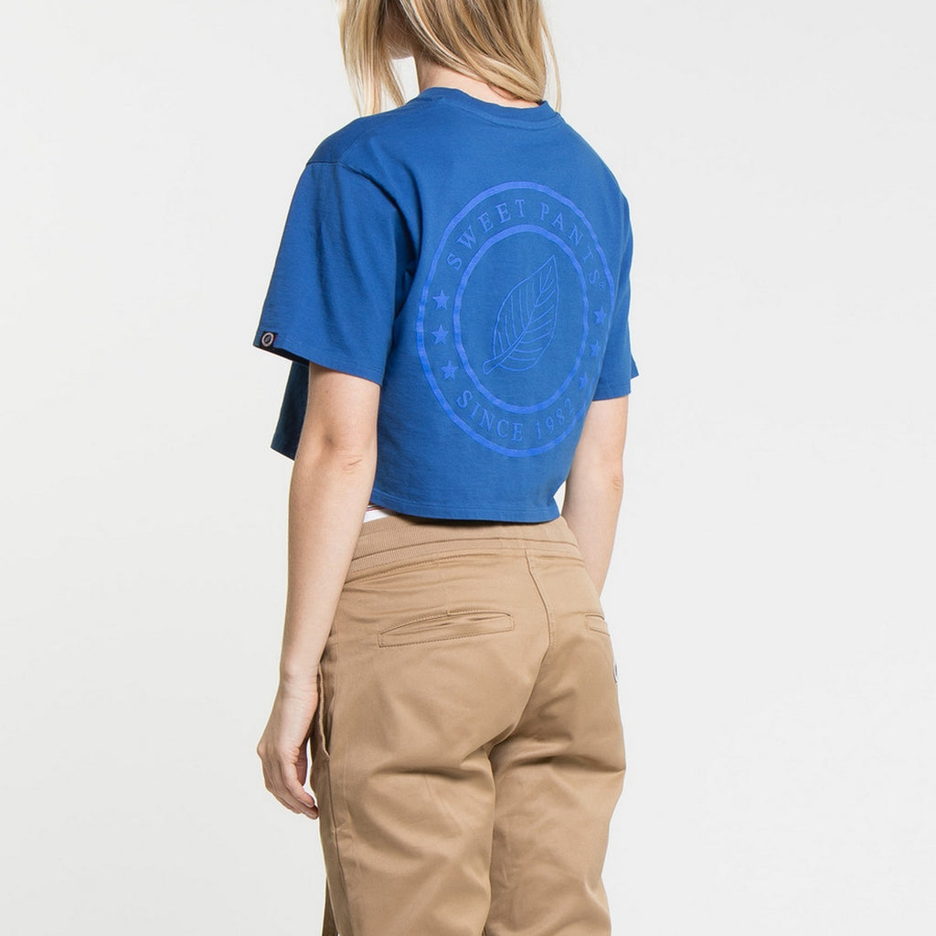 Tee-Shirt Crop Logo - Bleu Supreme - Femme