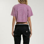 Tee-Shirt Crop Logo - Chamalow - Femme