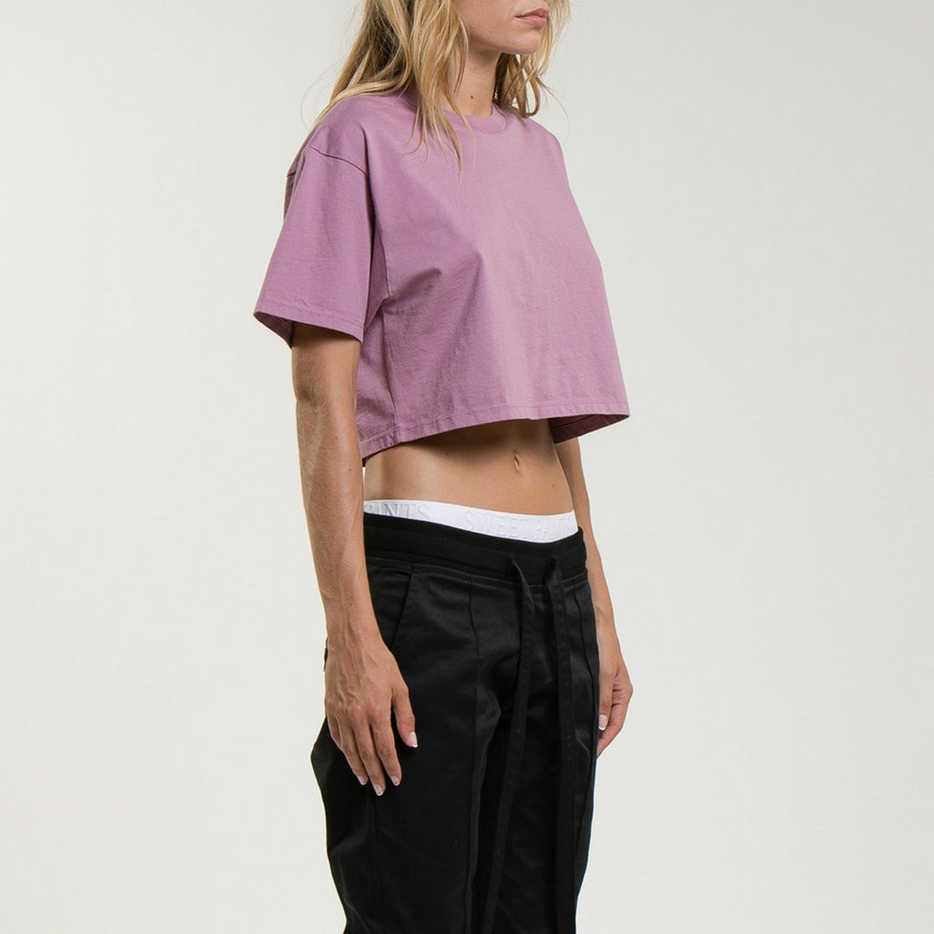 Tee-Shirt Crop Logo - Chamalow - Femme