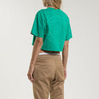 Tee-Shirt Crop Logo - Holly Green - Femme