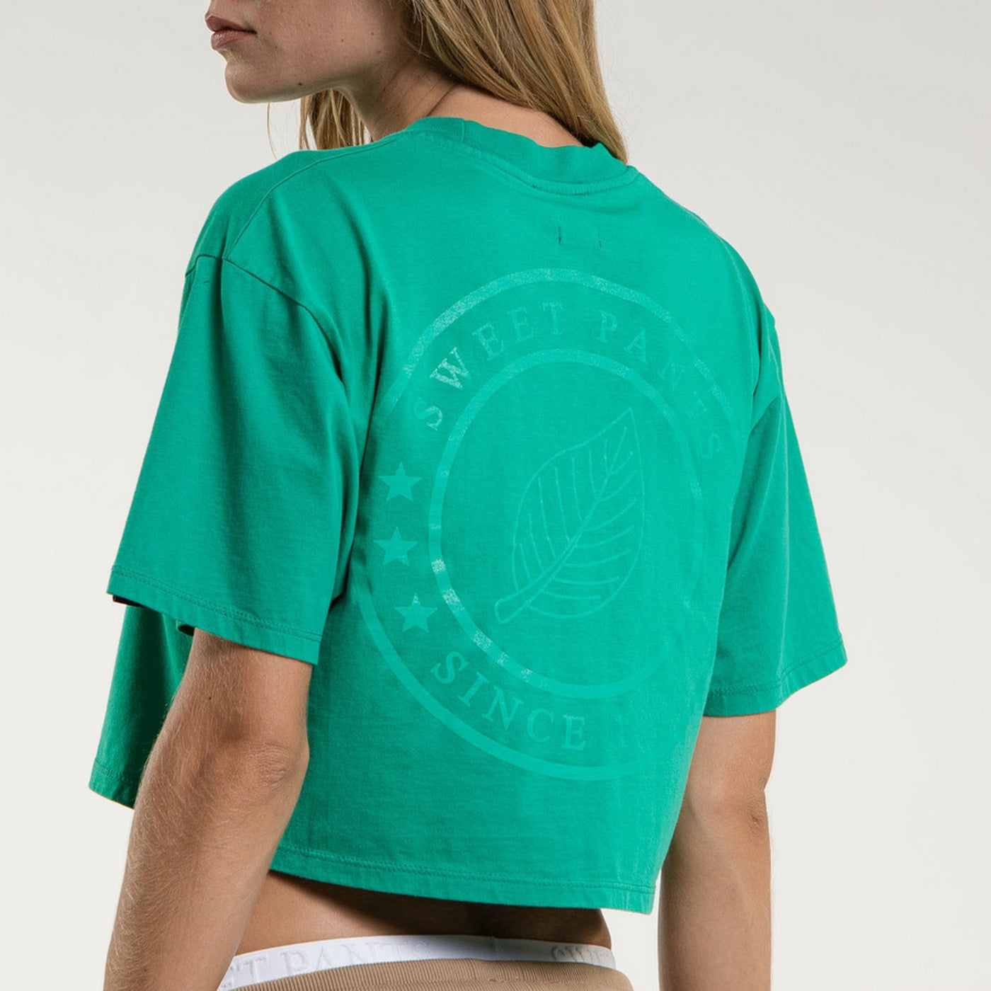 Tee-Shirt Crop Logo - Holly Green - Femme