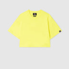 Tee-Shirt Crop Logo - Jaune Fluo - Femme
