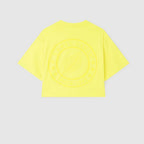 Tee-Shirt Crop Logo - Jaune Fluo - Femme