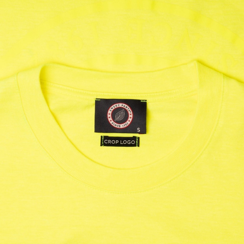 Tee-Shirt Crop Logo - Jaune Fluo - Femme