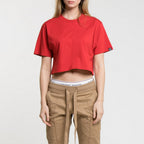 Tee-Shirt Crop Logo - Rick Red - Femme