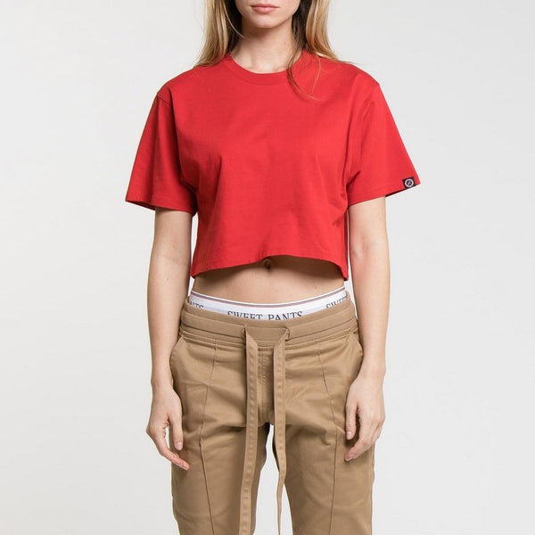 Tee-Shirt Crop Logo - Rick Red - Femme