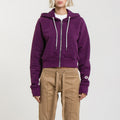 Sweat Crop Zip Up - Dark Purple - Femme