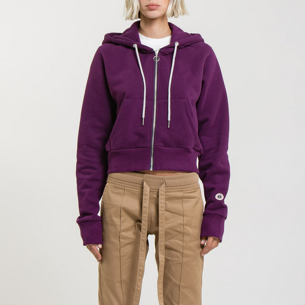 Sweat Crop Zip Up - Dark Purple - Femme