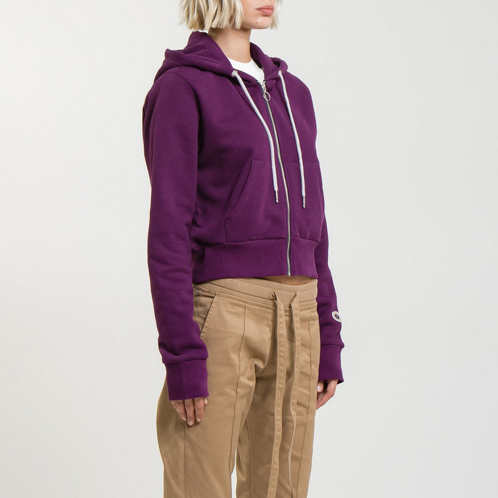 Sweat Crop Zip Up - Dark Purple - Femme