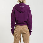 Sweat Crop Zip Up - Dark Purple - Femme