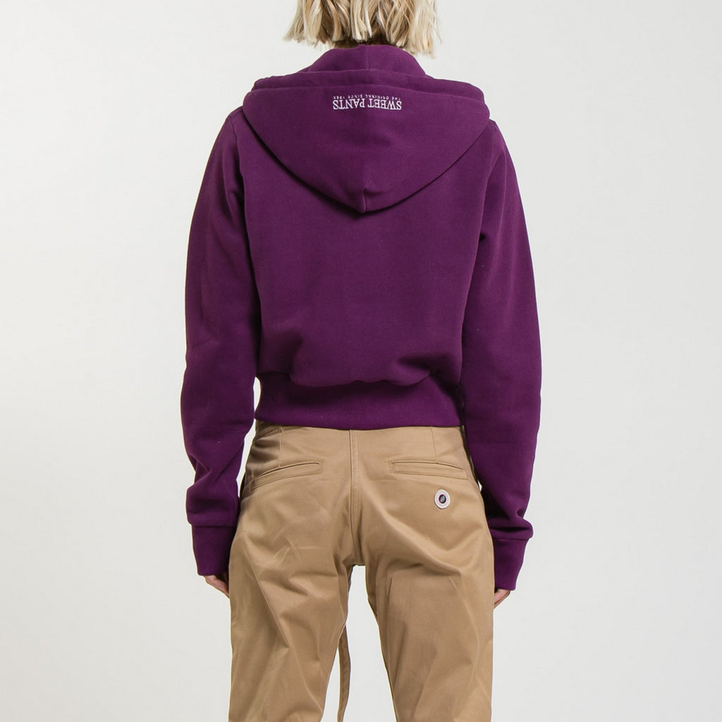 Sweat Crop Zip Up - Dark Purple - Femme
