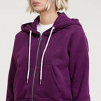 Sweat Crop Zip Up - Dark Purple - Femme