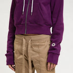 Sweat Crop Zip Up - Dark Purple - Femme