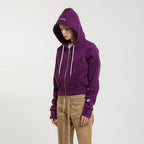 Sweat Crop Zip Up - Dark Purple - Femme