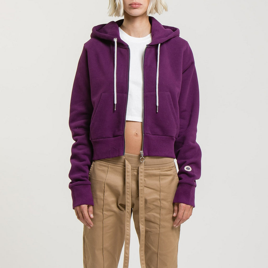Sweat Crop Zip Up - Dark Purple - Femme