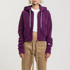 Sweat Crop Zip Up - Dark Purple - Femme