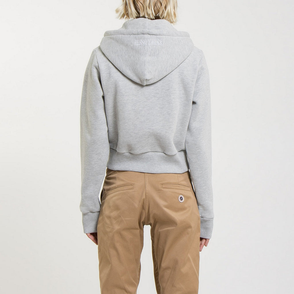 Sweat Crop Zip Up - Grey Marl - Femme