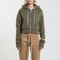 Sweat Crop Zip Up - Kaki - Femme