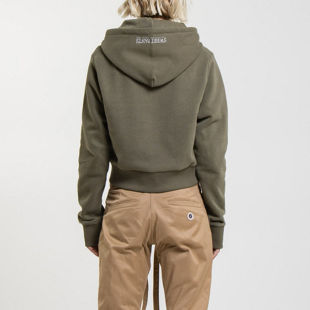 Sweat Crop Zip Up - Kaki - Femme