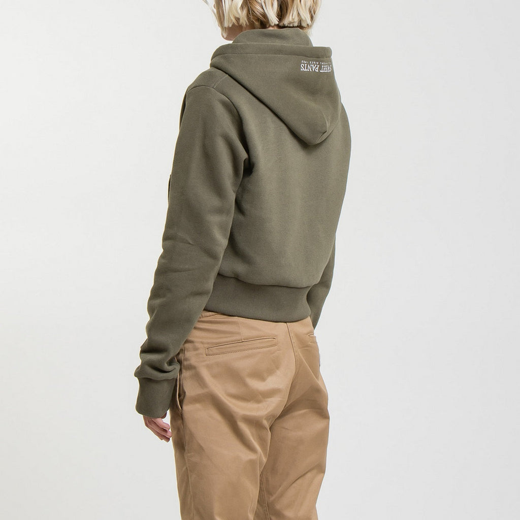Sweat Crop Zip Up - Kaki - Femme