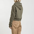 Sweat Crop Zip Up - Kaki - Femme