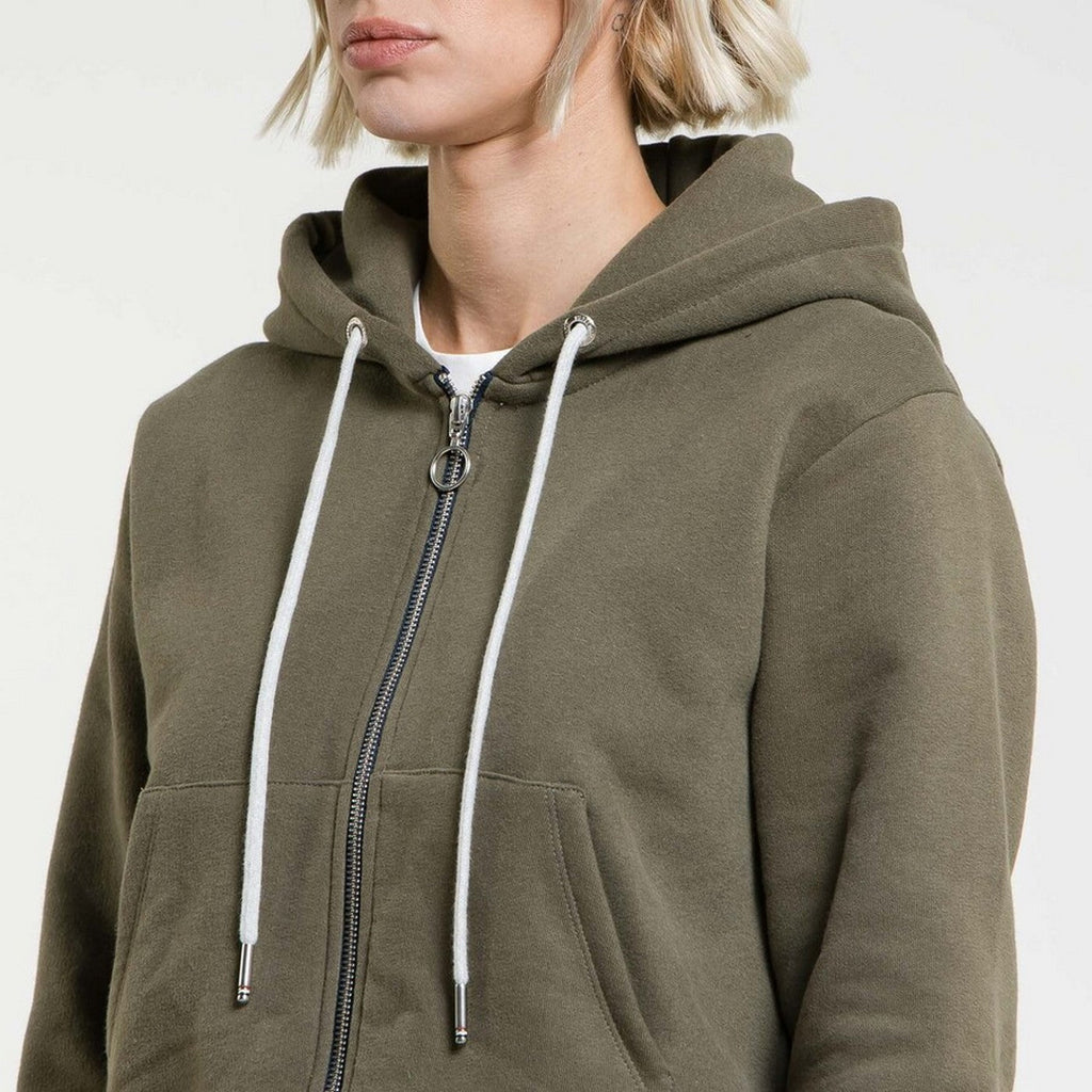 Sweat Crop Zip Up - Kaki - Femme