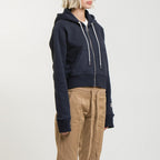 Sweat Crop Zip Up - Navy - Femme