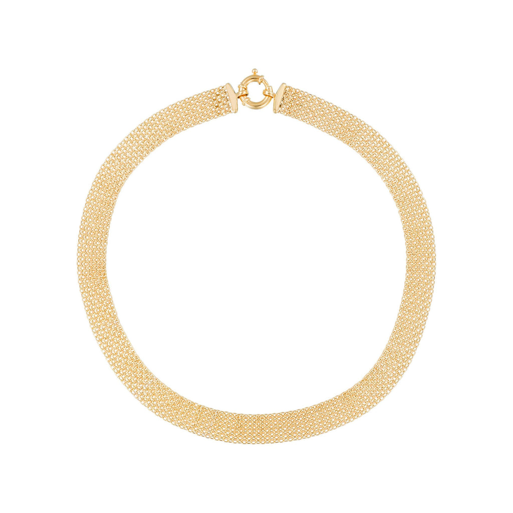 Collier "Maille Calera" Fermoir Boué Or Jaune 375/1000