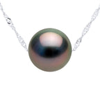 Collier Perle De Tahiti Ronde 9-10 Mm - Chaîne Singapour - Or 750 - Rapanui
