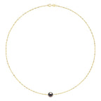 Collier Perle De Tahiti Ronde 9-10 Mm - Chaîne Singapour - Or 750 - Rapanui
