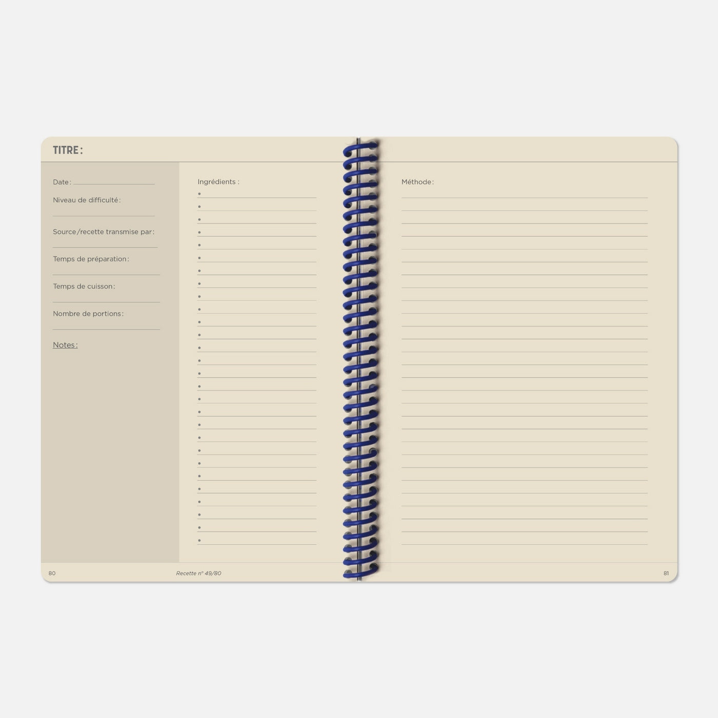 Carnet De Recettes Toilé - Jean'S