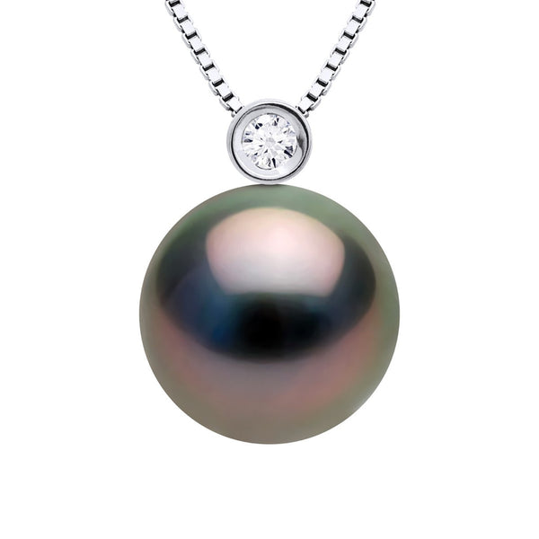 Collier Prestige Perle De Tahiti Ronde 10-11 Mm - Diamants 0.010 Cts - Joaillerie Or 750 - Parani