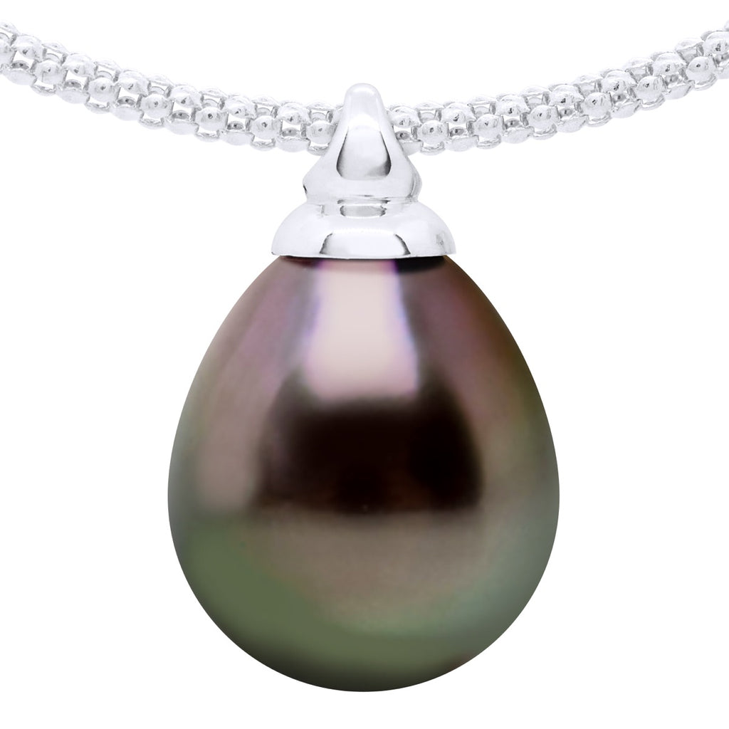 Collier Prestige Perle De Tahiti Poire 12-13 Mm - Maille Amandine Or 750 - Rangiroa