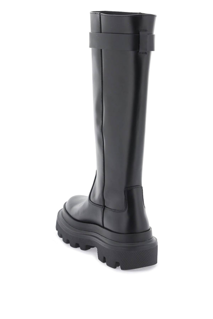 Dolce & Gabbana - Bottes Dolce & Gabbana Leather Boots With Logoed Plaquee