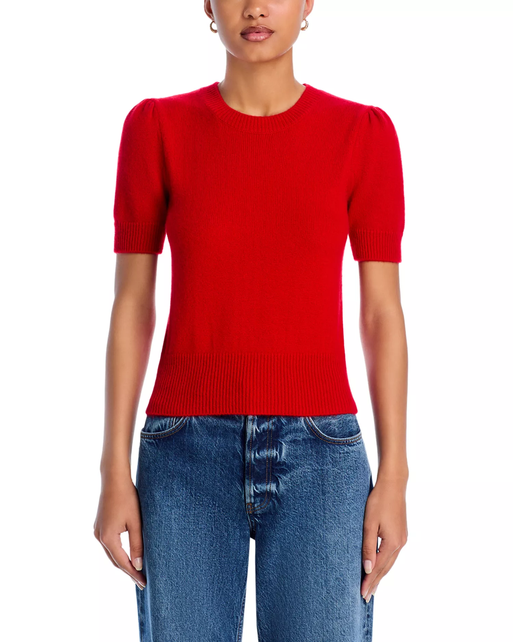 Pull Cut Out Ss Crew - Bright Red