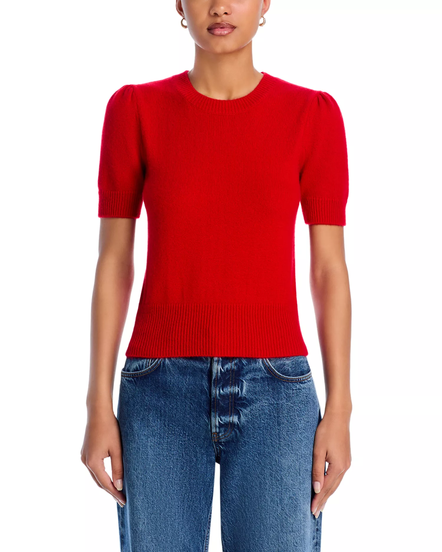 Pull Cut Out Ss Crew - Bright Red