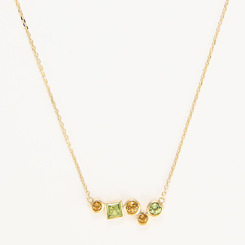 Collier "Colorama" Citrine Peridot 0,91/5 - Or Jaune 375/1000