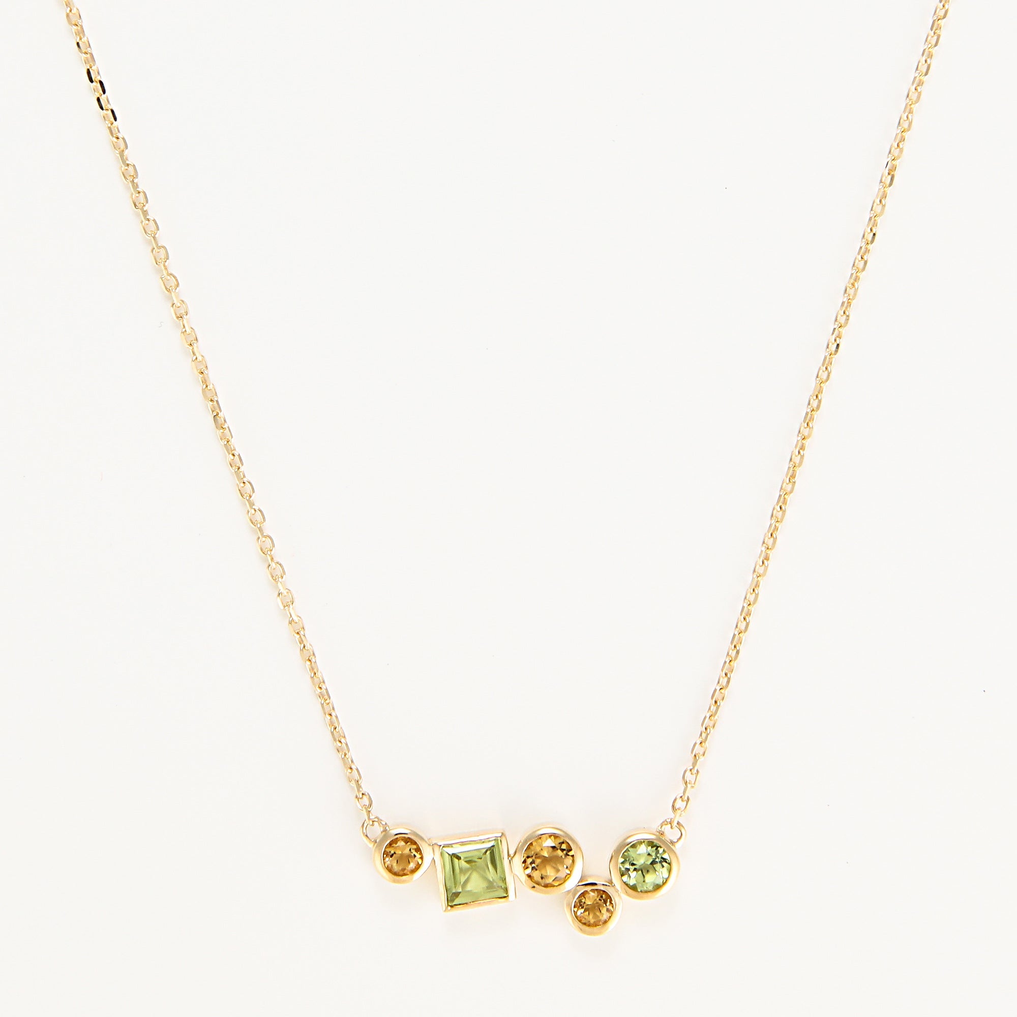 Collier "Colorama" Citrine Peridot 0,91/5 - Or Jaune 375/1000