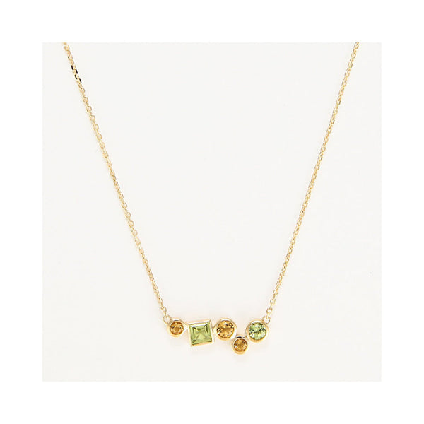 Collier "Colorama" Citrine Peridot 0,91/5 - Or Jaune 375/1000