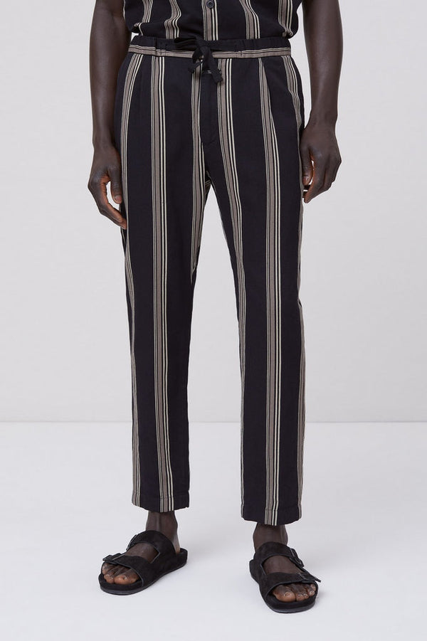 Closed - Pantalon Regular En Lin Noir - Homme