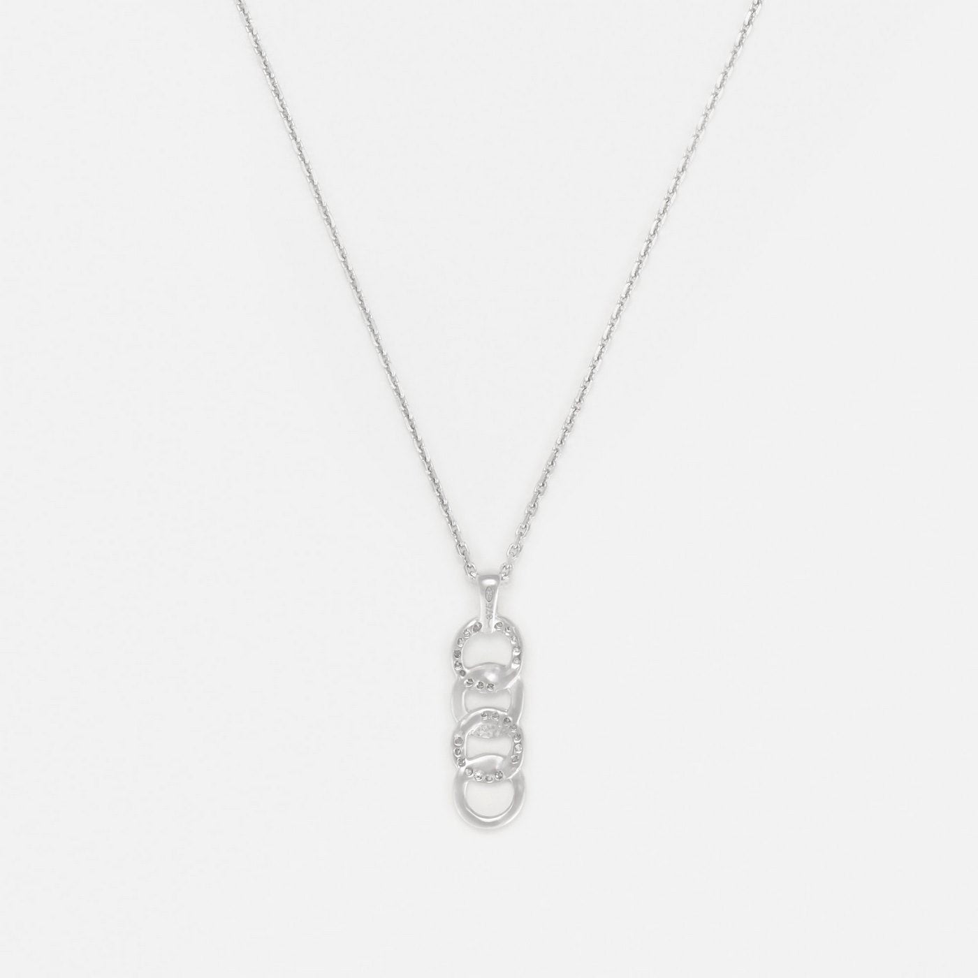 Collier "Ronds Entrelacés" D0,05/28 - Or Blanc 375/1000