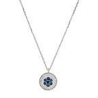 Collier "Bouclier" Diamant 0,07/20 et Saphir 0,18/7
