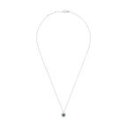 Collier "Bouclier" Diamant 0,07/20 et Saphir 0,18/7